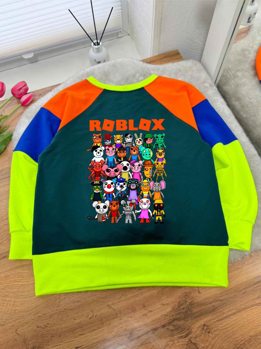 Свитшот TMH_TREND.KZ Роблокс Roblox мультиколор, темно-зеленый