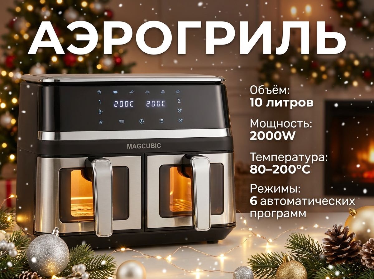 Двойной аэрогриль MAGCUBIC SPRX10 10 л черный