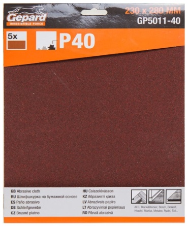 Gepard шлифовальный лист P1000 (280х230 мм), 5 шт