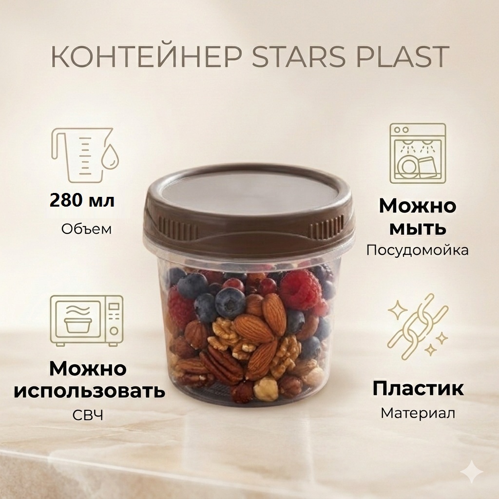 STARS PLAST контейнер 94215 1 шт, пластик