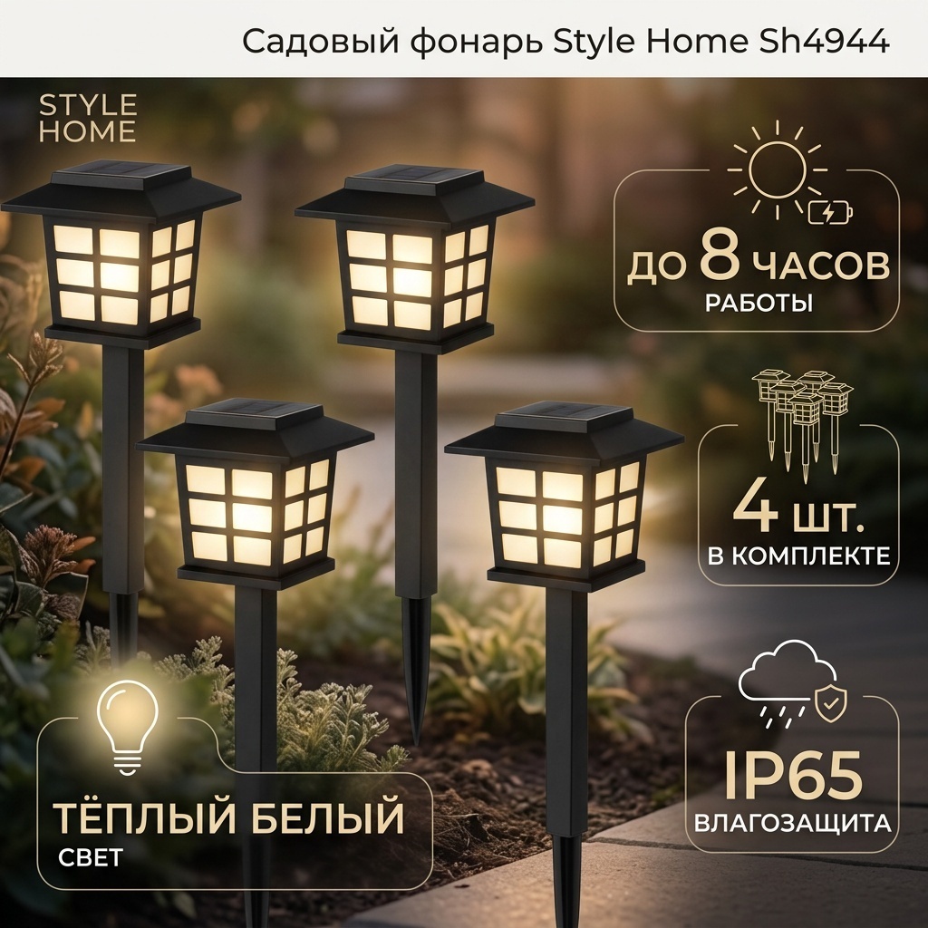 Уличный светильник наземный Style Home 2 Вт 36 см