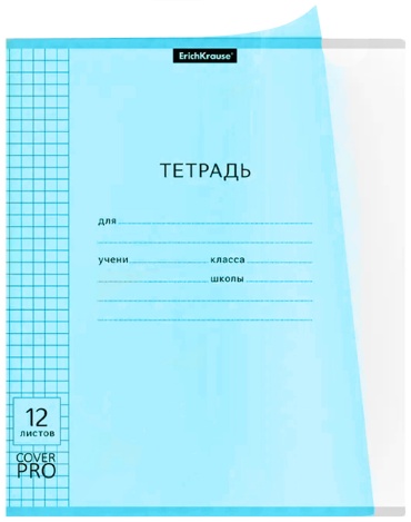 Школьная тетрадь Erich Krause Классика CoverPrо fizzy, 12 л, А5+, клетка, мягкая обложка, 1 шт
