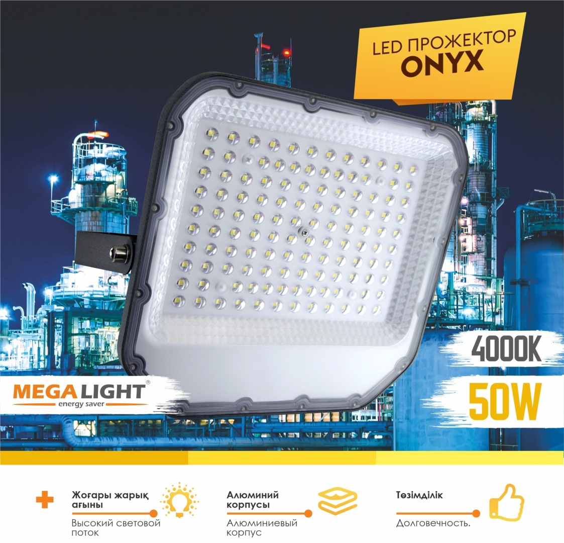 Прожектор на дуге крепления MEGALIGHT 50 Вт, холодный белый