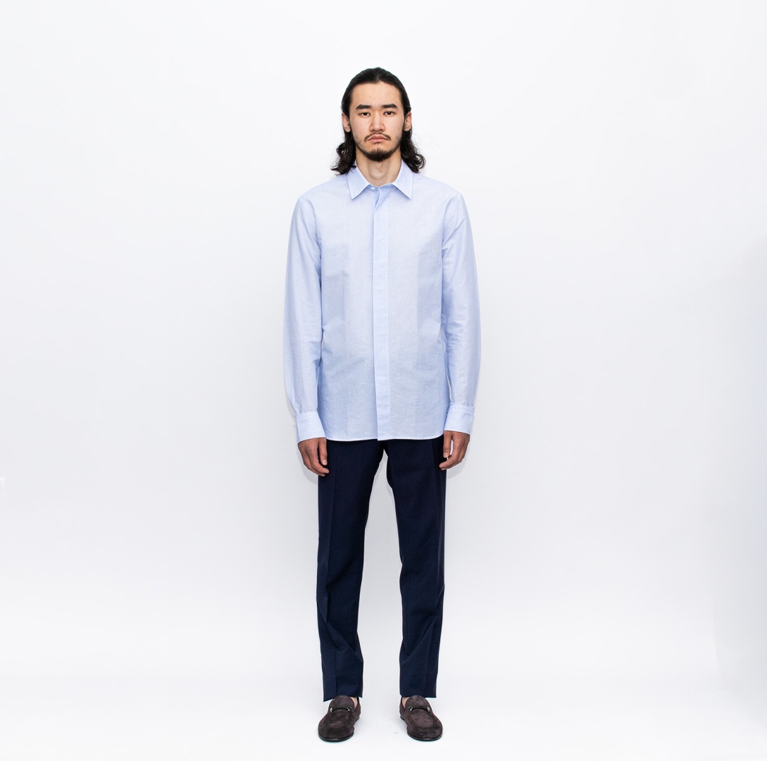 Рубашка полуприталенная Corneliani белый, голубой