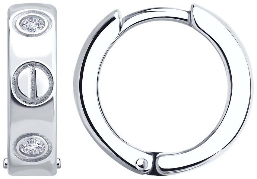 Серьги SOKOLOV 94027209 вес 5.22 г серебро, фианит