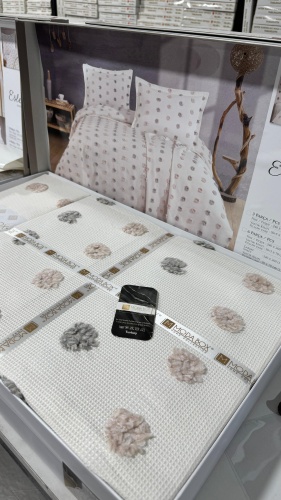 Покрывало с наволочками Moda Box 240х260 см, хлопок, бежевый