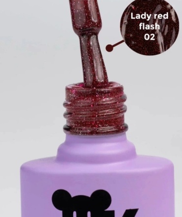 M&K nails гель-лак Lady Red Flash 02 камуфлирующее 7 мл