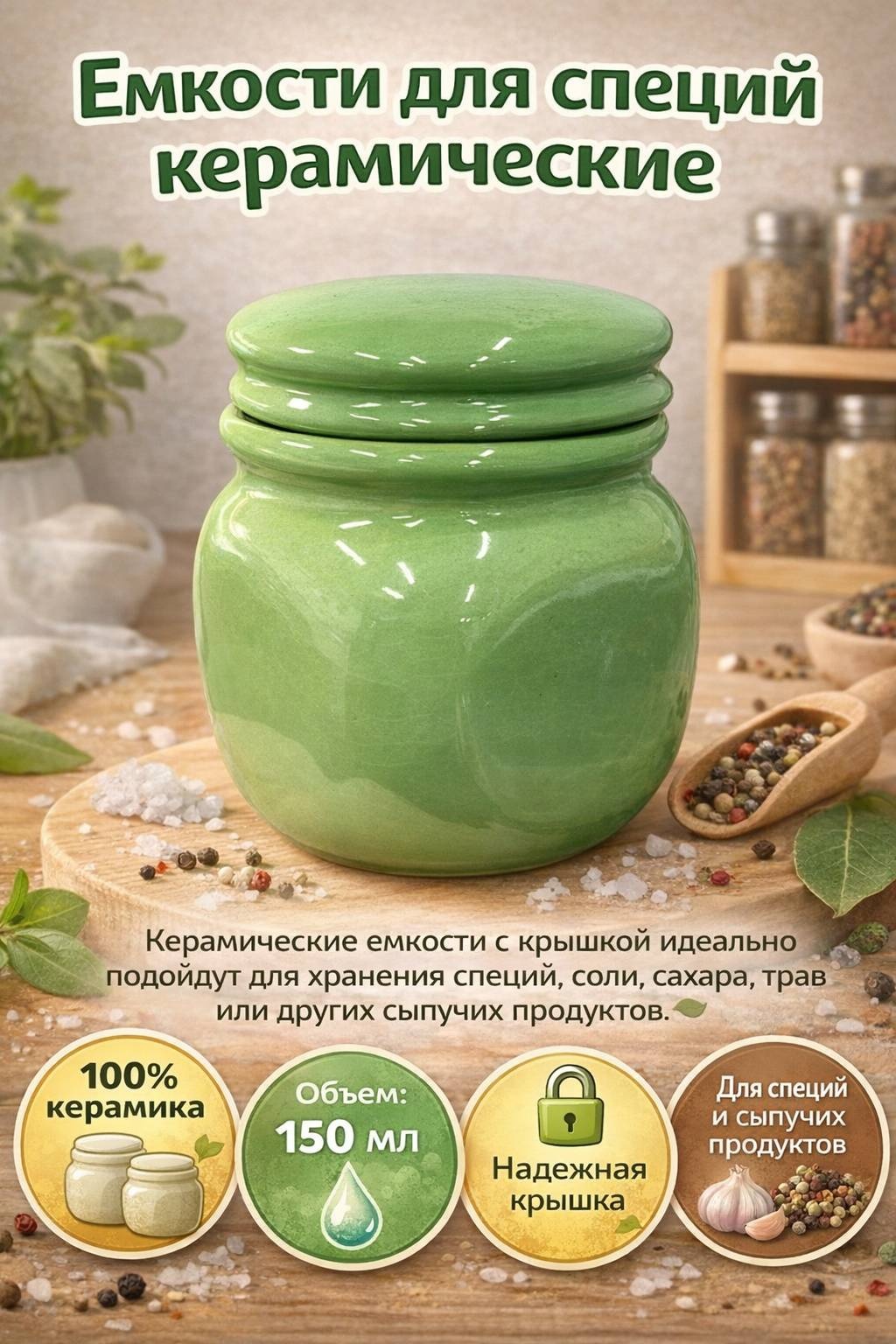 Банка Емкости для специй КЕРАМИЧЕСКИЕ, керамика