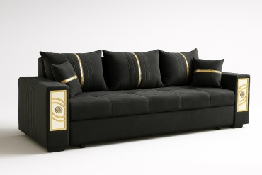Диван Nurjol 01 Home Rim E, 225х92 см, обивка велюр, темно-серый
