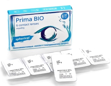 Контактные линзы OKVision Prima Bio -10 кривизна 8.6 на месяц 6 шт