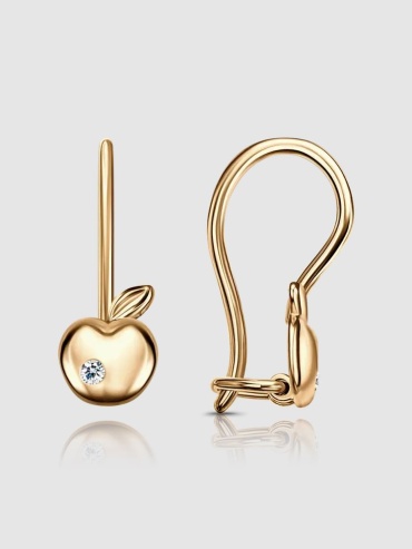 Серьги Lucente EAR-LU-585-814684 вес 0.903 г золото, фианит