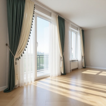 Комплект AIZERE_LUX 700x280 см 4 шт, велюр, зеленый, белый