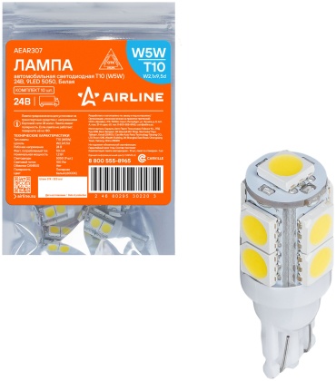 AIRLINE AEAR307 светодиодная W5W, 1 шт