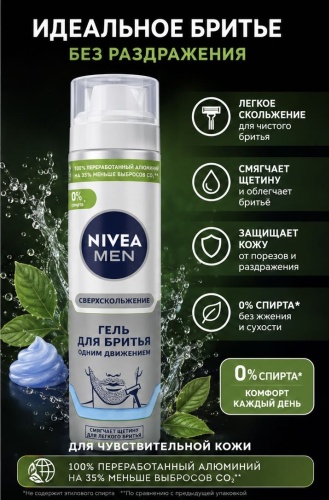 NIVEA NIVEA MEN гель для бритья 200 мл