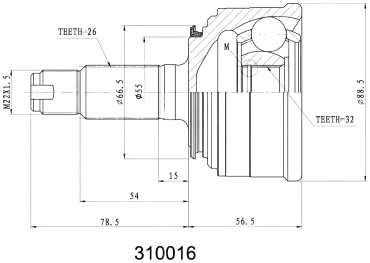 INKO шрус наружный 310016