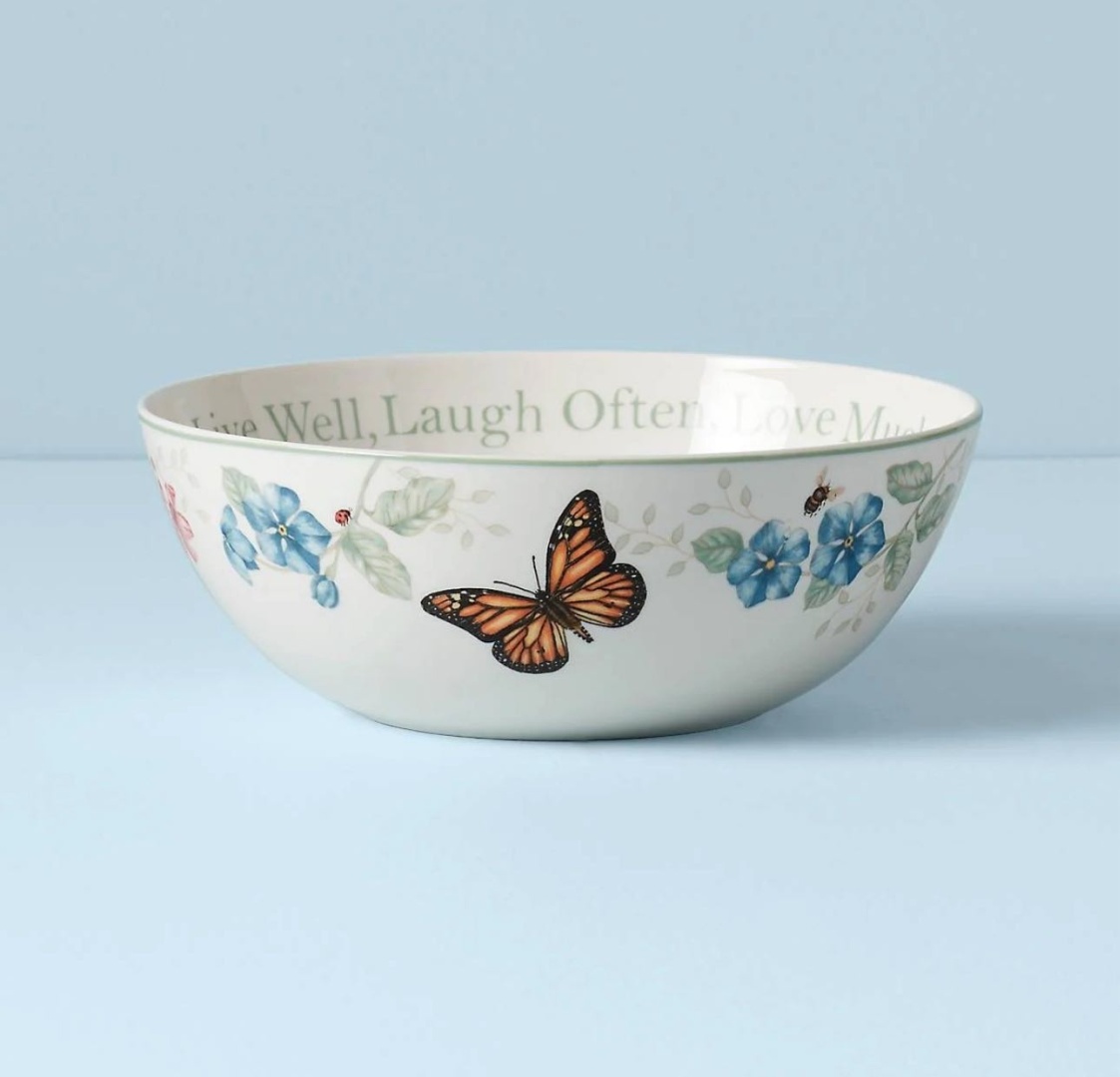 Салатник Lenox BUTTERFLY MDW 23х23 см, фарфор, 1 шт