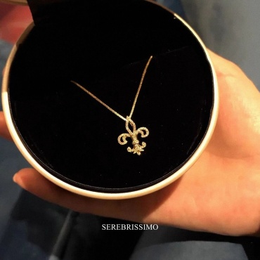 Колье Serebrissimo Ою S925-1-026 длина 45 см вес 2.2 г серебро, золото, фианит