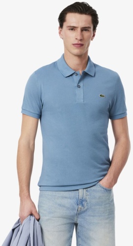 Поло LACOSTE голубой