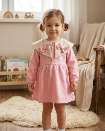 Повседневное платье Child store бежевый, розовый