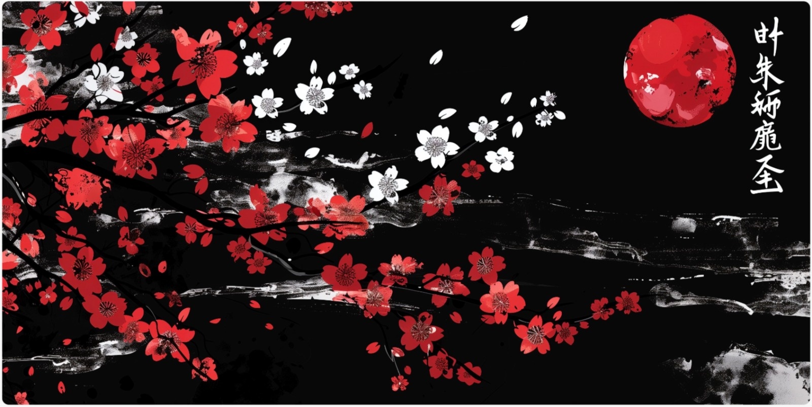 Коврик для мыши DART Red sakura 400x900x3 мм рисунок