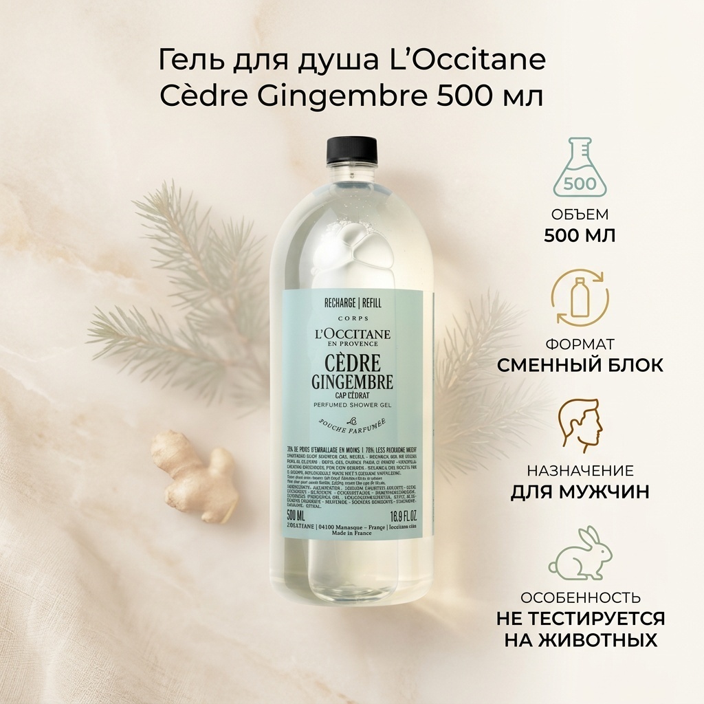 L'Occitane Сèdre gingembre гель 500 мл