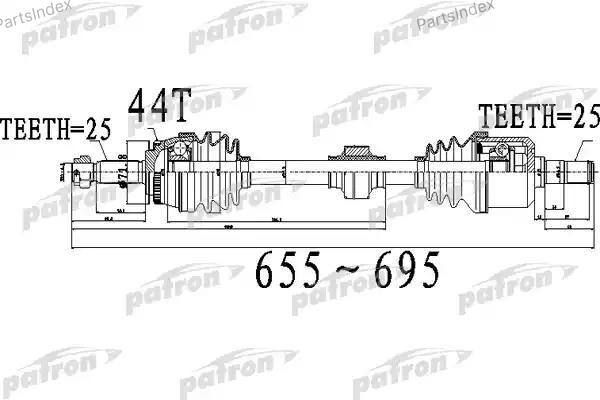 PATRON полуось PDS0488