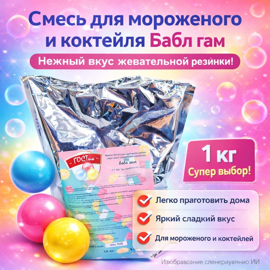 ГОСТик смесь для мороженого бабл-гам 1000 г