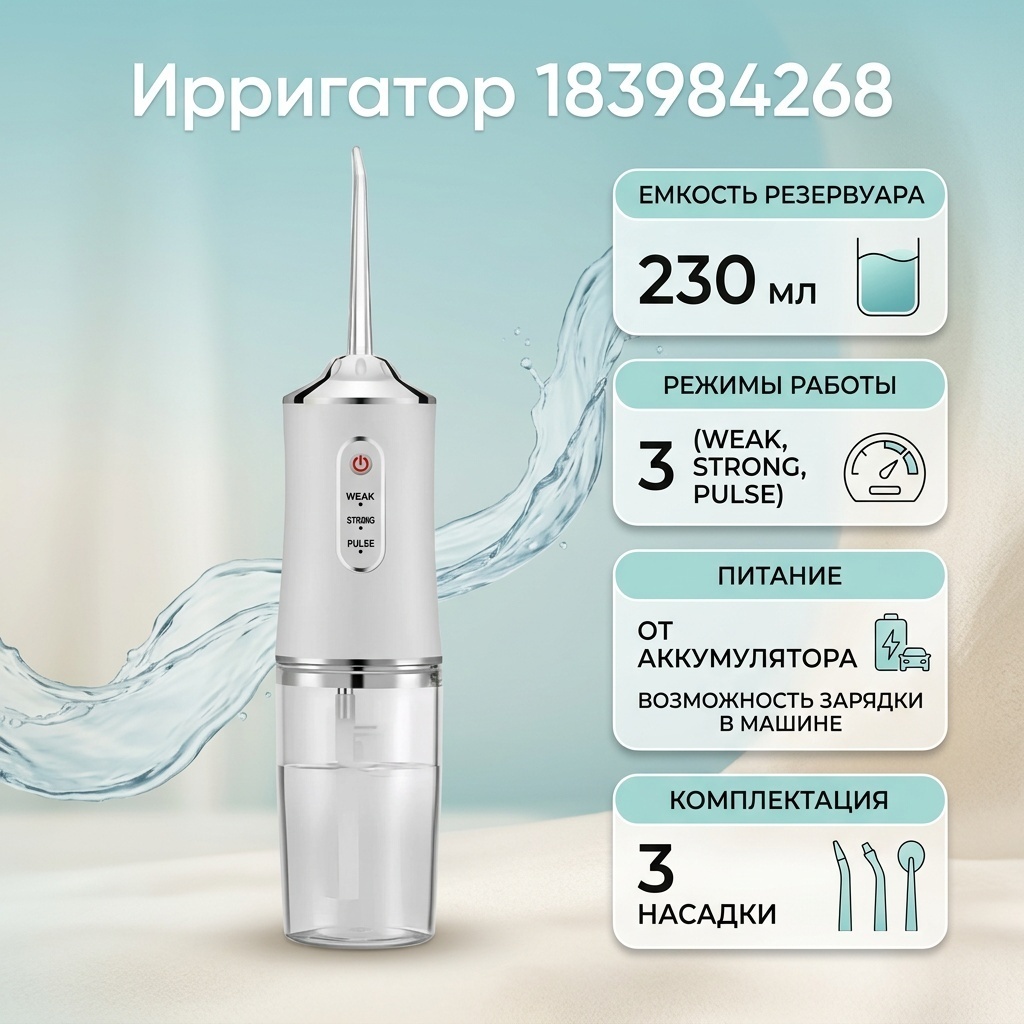 Ирригатор 183984268 импульсный, портативный