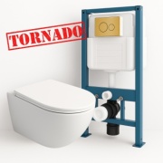 Crapper&Co унитаз с инсталляцией CP-M 7002 Gold, санфарфор