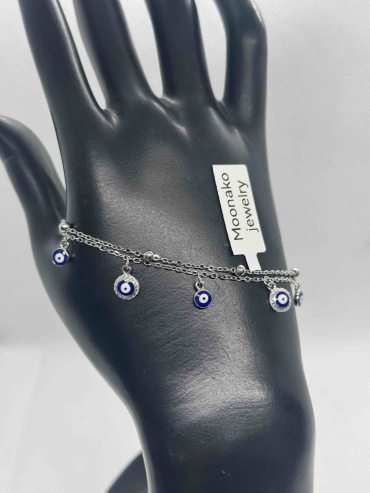 Moonako Jewelry Ais36 длина 18 см, вес 3.62 г серебро, плетение якорное