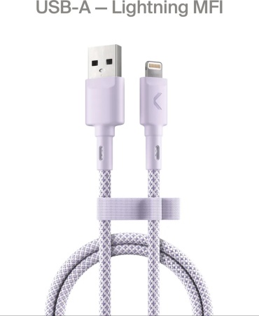 Кабель Commo USB Type-A (F), Lightning, 1.2 м, Range Cable фиолетовый
