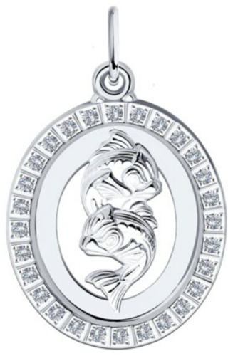 Подвеска Diamant 94-130-00155-1 вес 1.09 г серебро, фианит