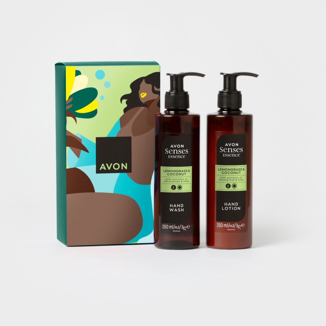Avon Senses Essense Лемонграсс и кокос набор для кожи рук унисекс