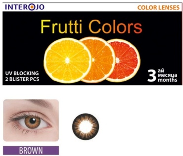 Контактные линзы Interojo Frutti Colors Glamorus Brown 0 кривизна 8.6 на три месяца 2 шт