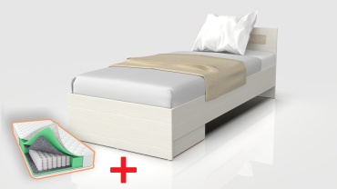 Кровать Кресло.kz Eco D Box Comfort односпальная, 90x200 см (с матрасом, подъёмный механизм) бежевый