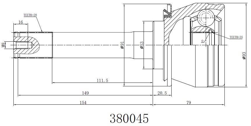 INKO шрус 380045