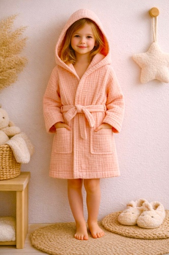 Муслиновый халат Aliya Home персиковый