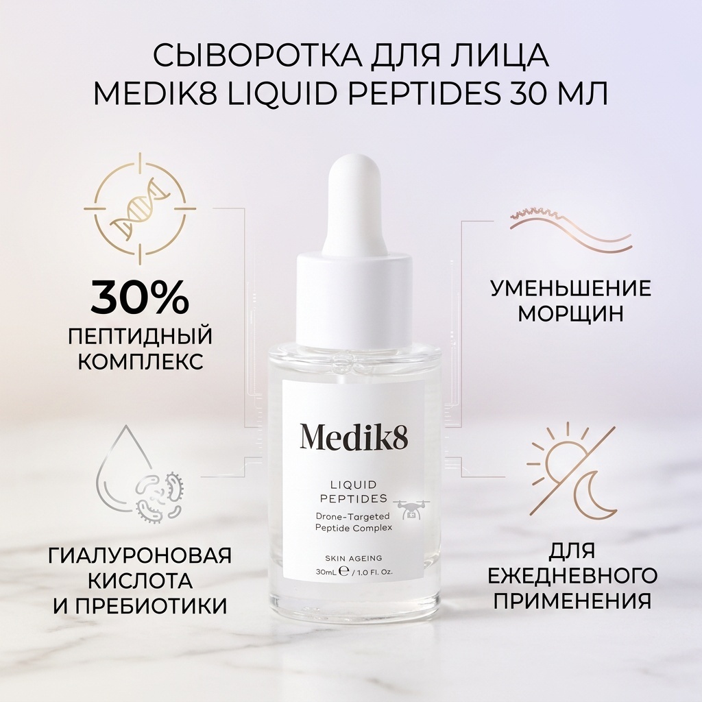 Medik 8 сыворотка Liquid Peptides для лица 30 мл