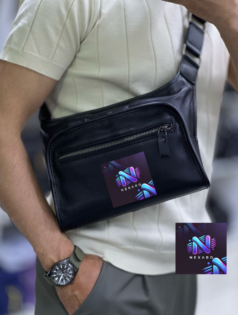 Барсетка NEXARO натуральная кожа черный