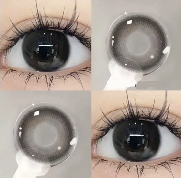 Контактные линзы Qingtong High Gloss Black Gray -2.50 кривизна 8.6 на полгода 2 шт