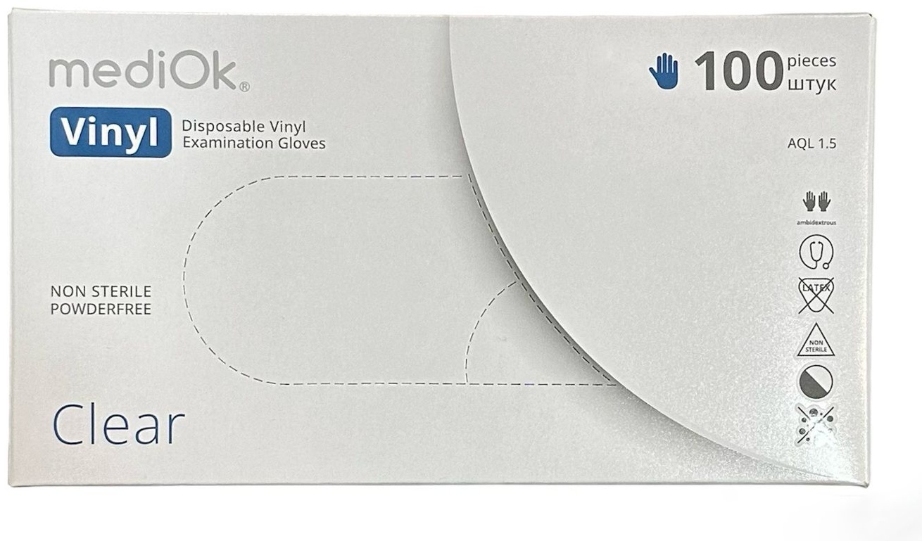 MediOk перчатки 100 штук (50 пар) 15942 прозрачный 100 шт