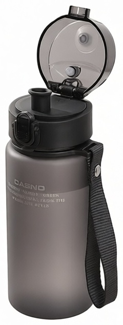 Бутылка Casno 0.4 л серый, флип-топ, пластик