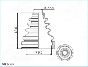 LFI пыльник шруса 04438-60042 TAIWAN. внутренний Fortuner, Hilux, Hilux Surf, Hilux Vigo, Land Cruiser Prado, GX 460, GX 470