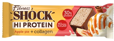 FitnesShock батончик Hi protein Apple pie+collagen 1 шт