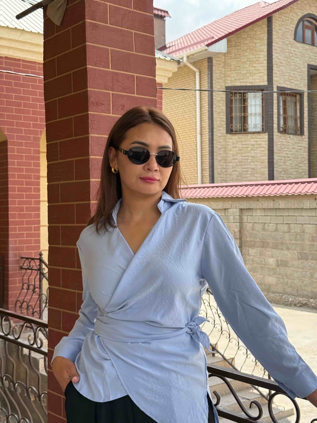 Рубашка GERA ANDAS голубой, пудра
