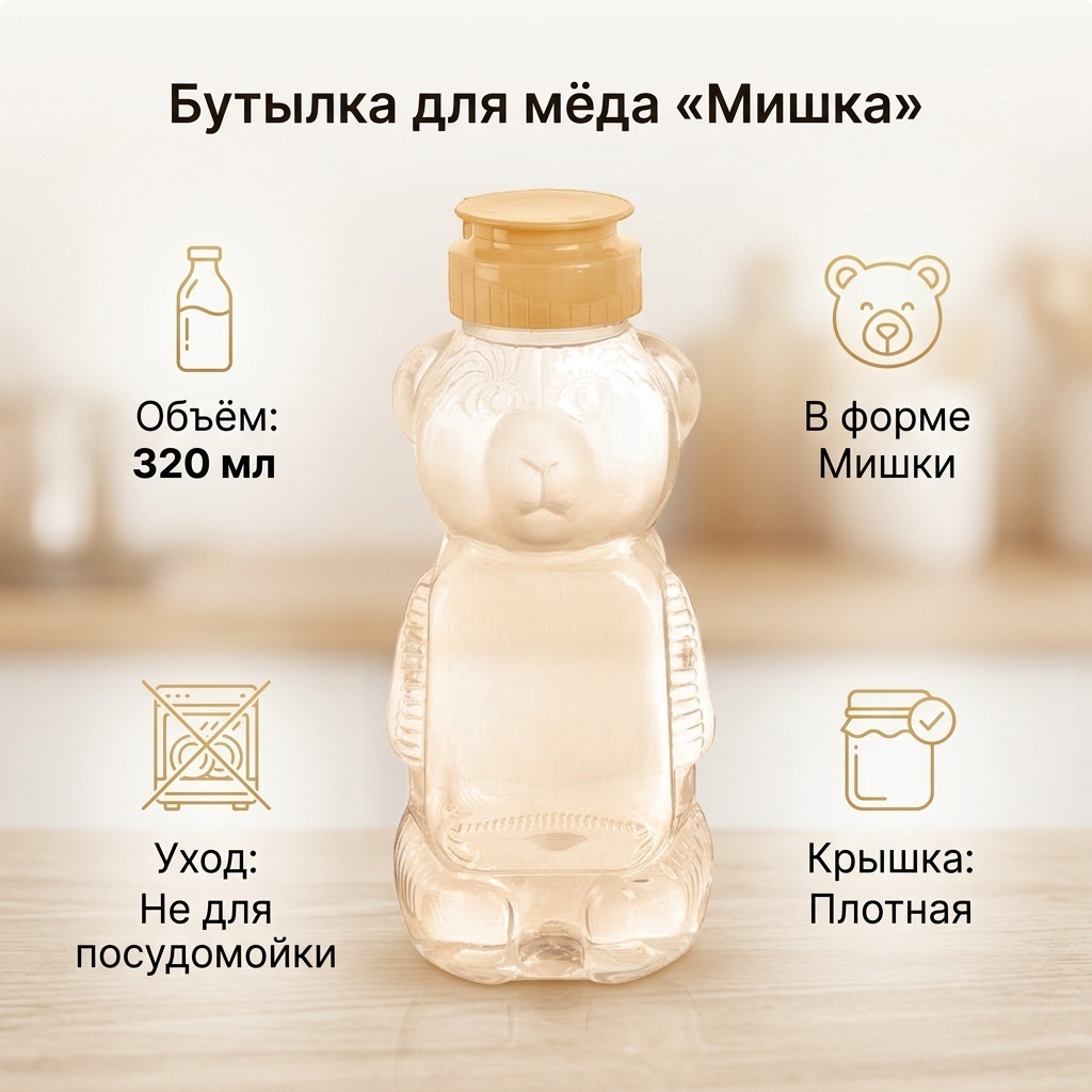 Бутылка для меда, полипропилен