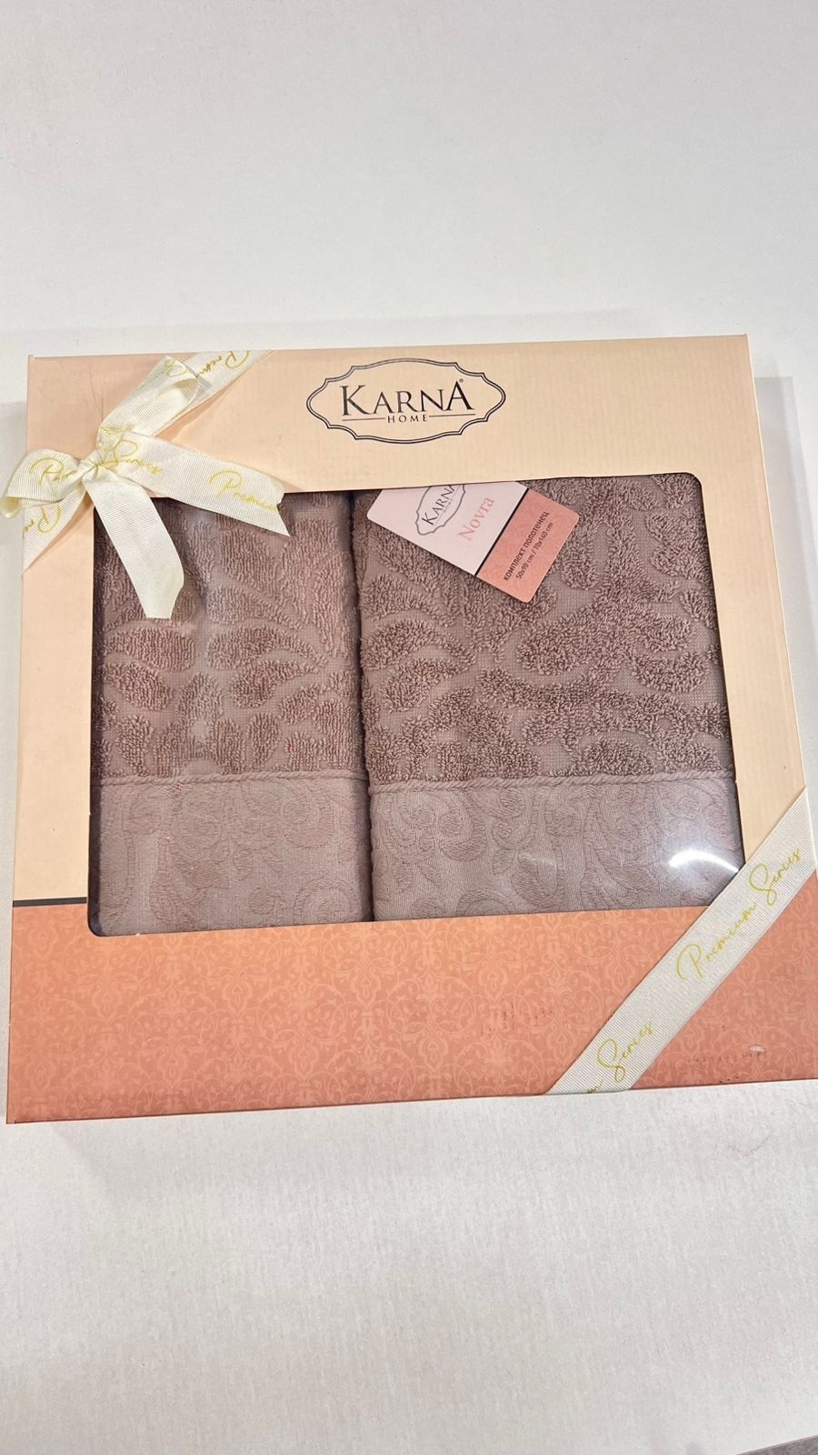 Набор полотенец KARNA 140x70 см, махровая ткань, 2 шт,