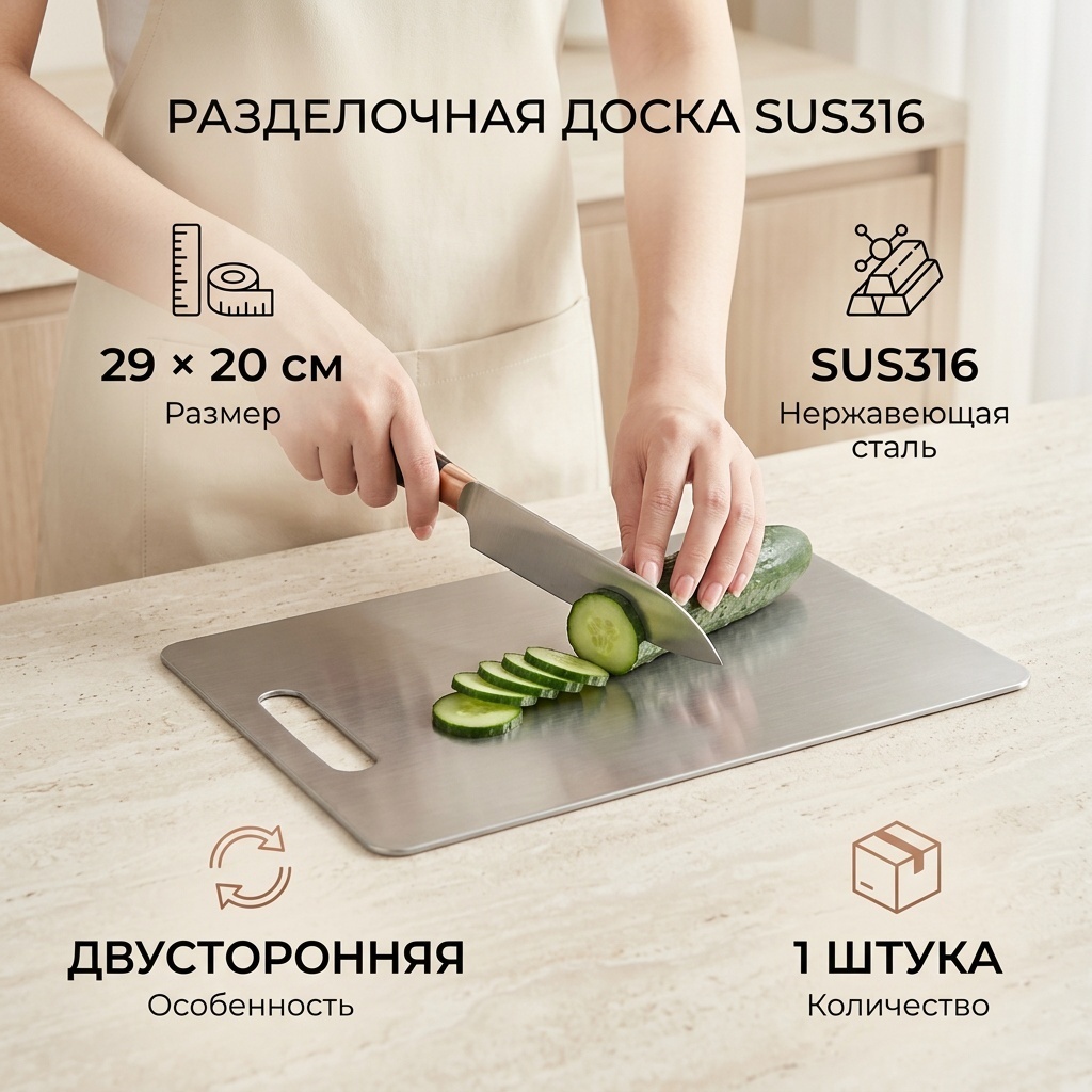 Разделочная доска SUS316 1 шт, нержавеющая сталь