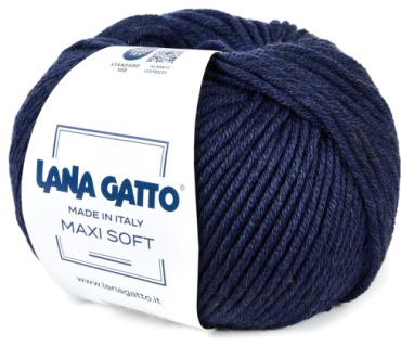 Пряжа Lana Gatto Maxi Soft (20587) темно синий меланж, 50гр. 90м.