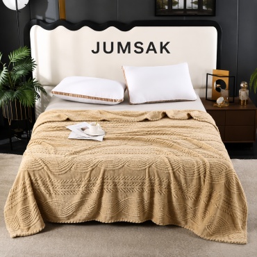 Плед JUMSAK 200х230 см, фланель, бежевый